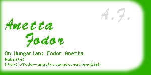 anetta fodor business card